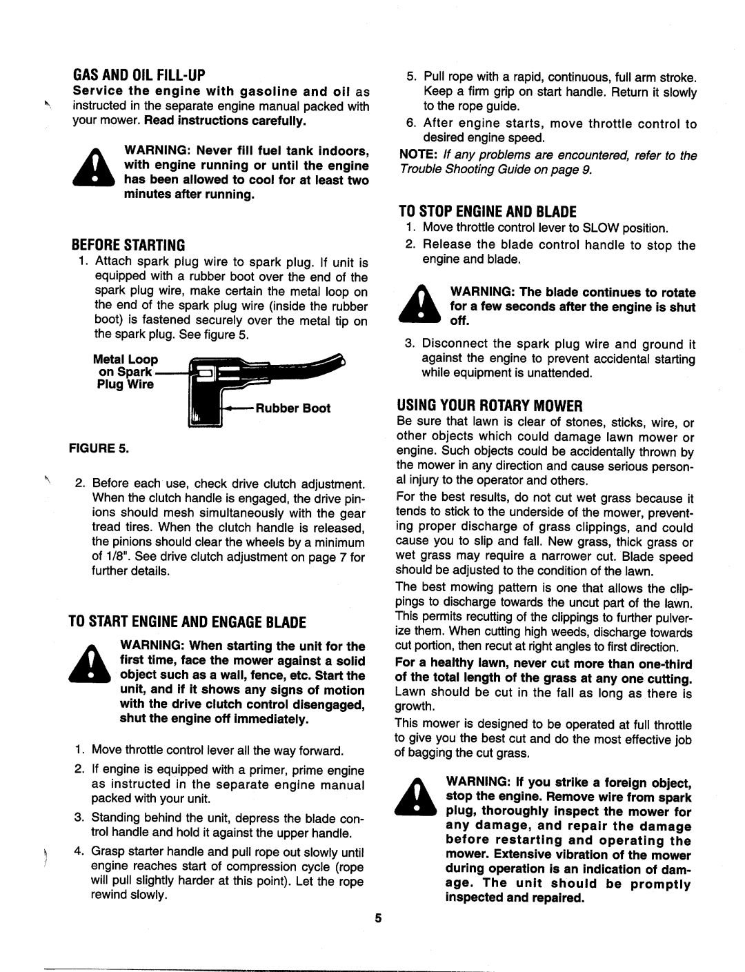 MTD 123-265D000, 123-260A000 manual 