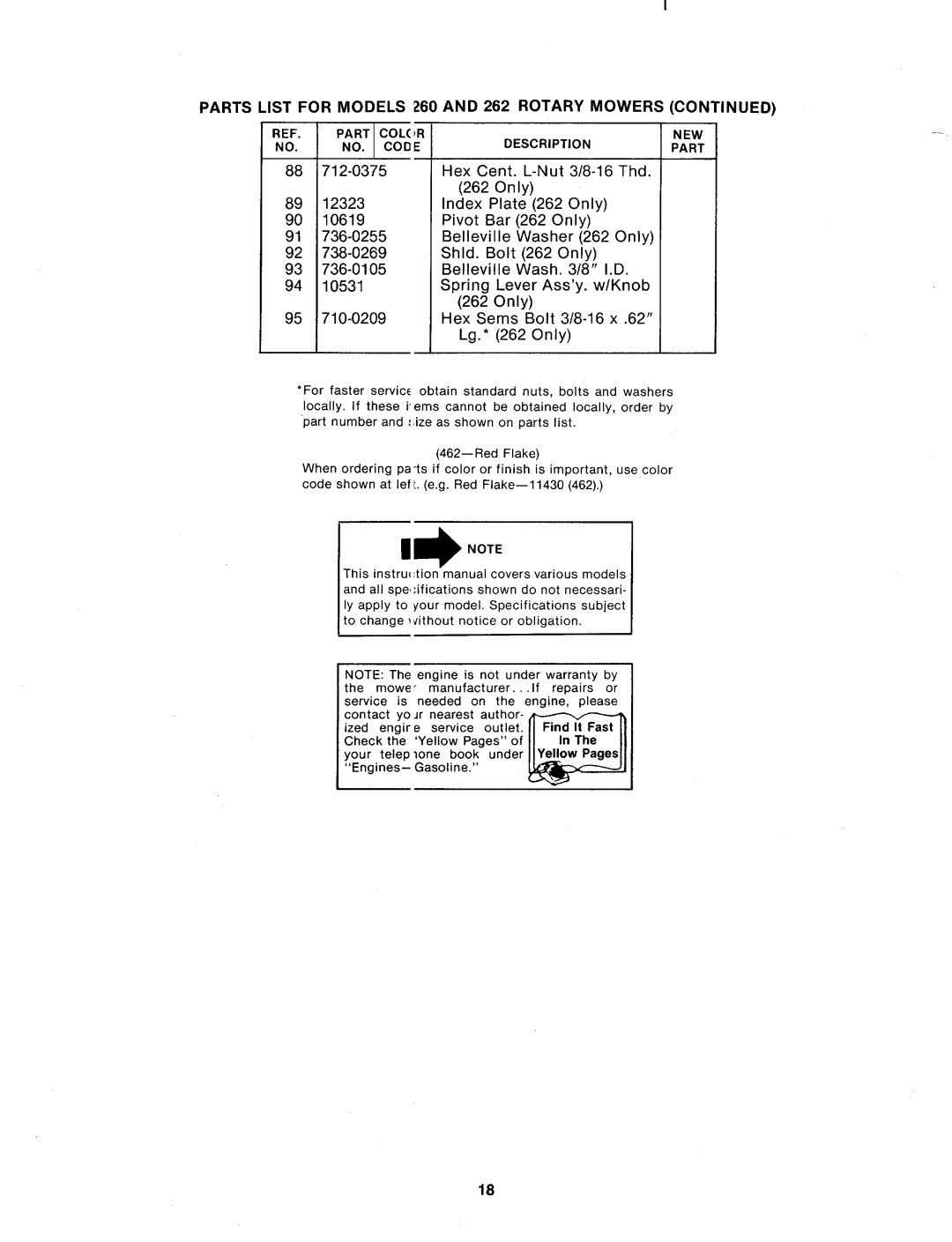 MTD 123-262A, 123-260A manual 