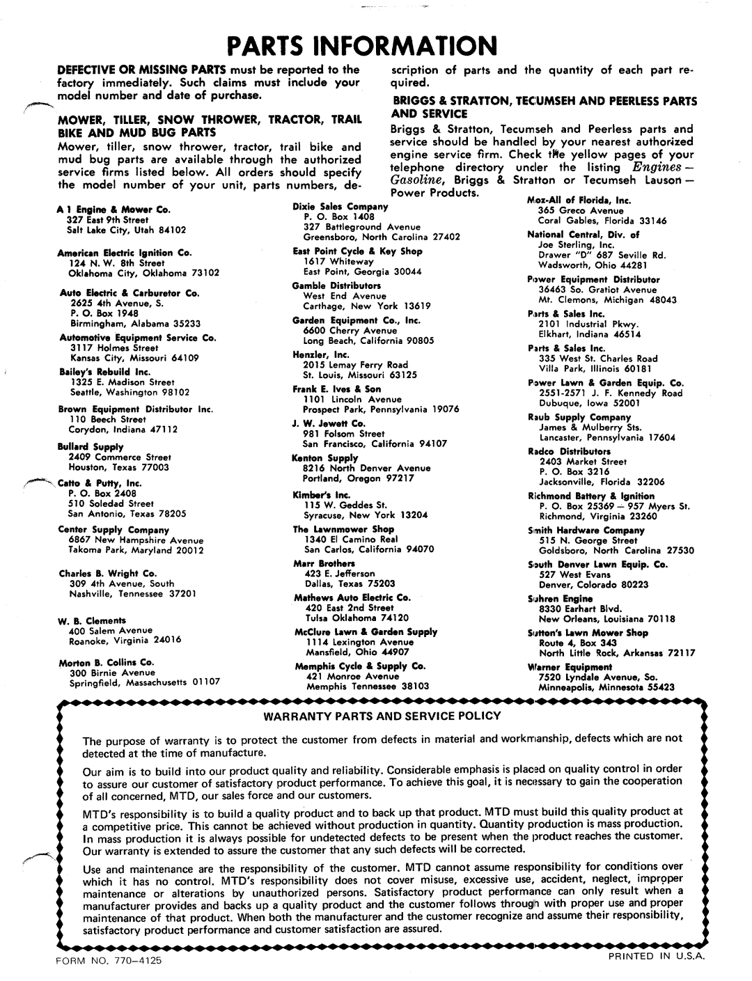 MTD 123-280 manual 