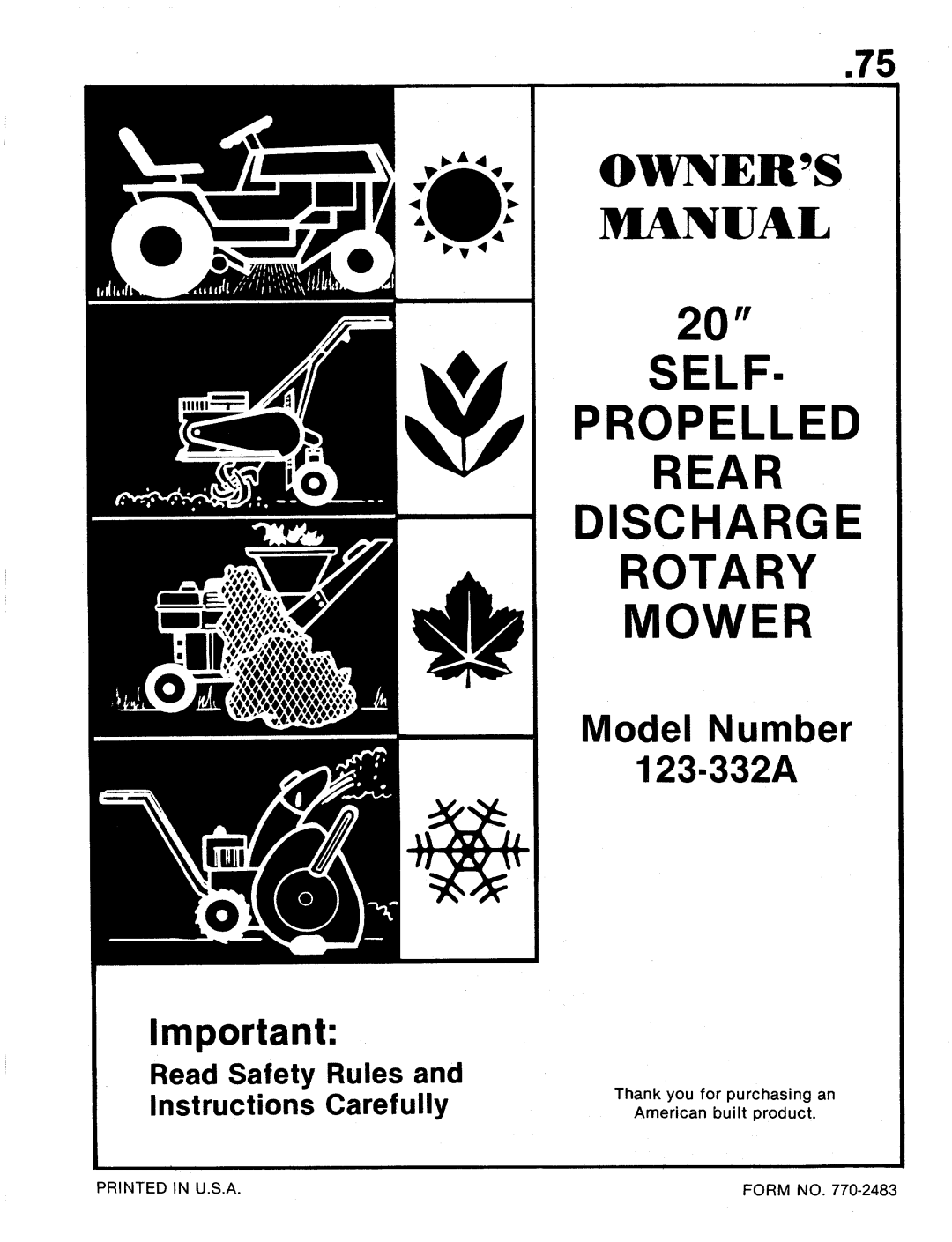 MTD 123-332A manual 