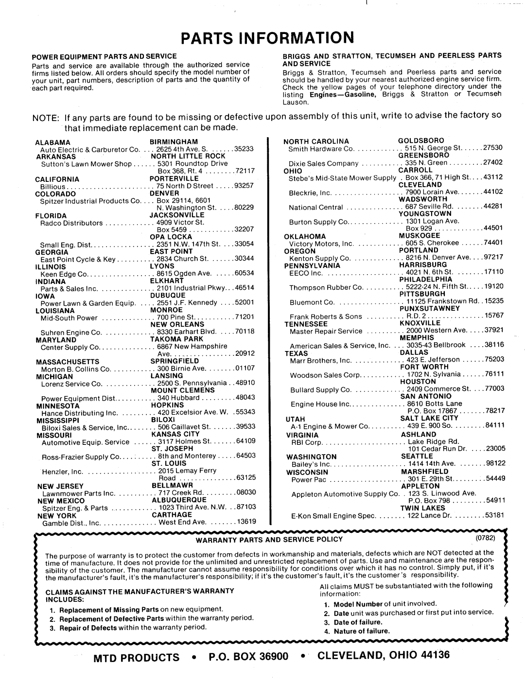 MTD 123-332A manual 