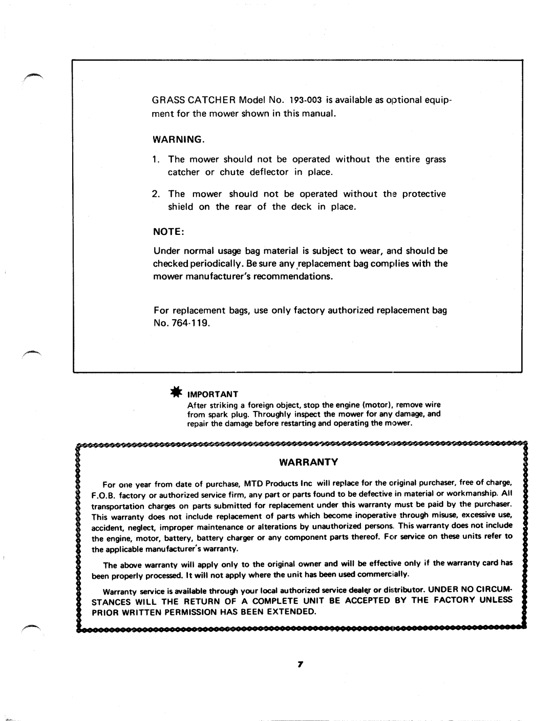 MTD 123-370-033 manual 