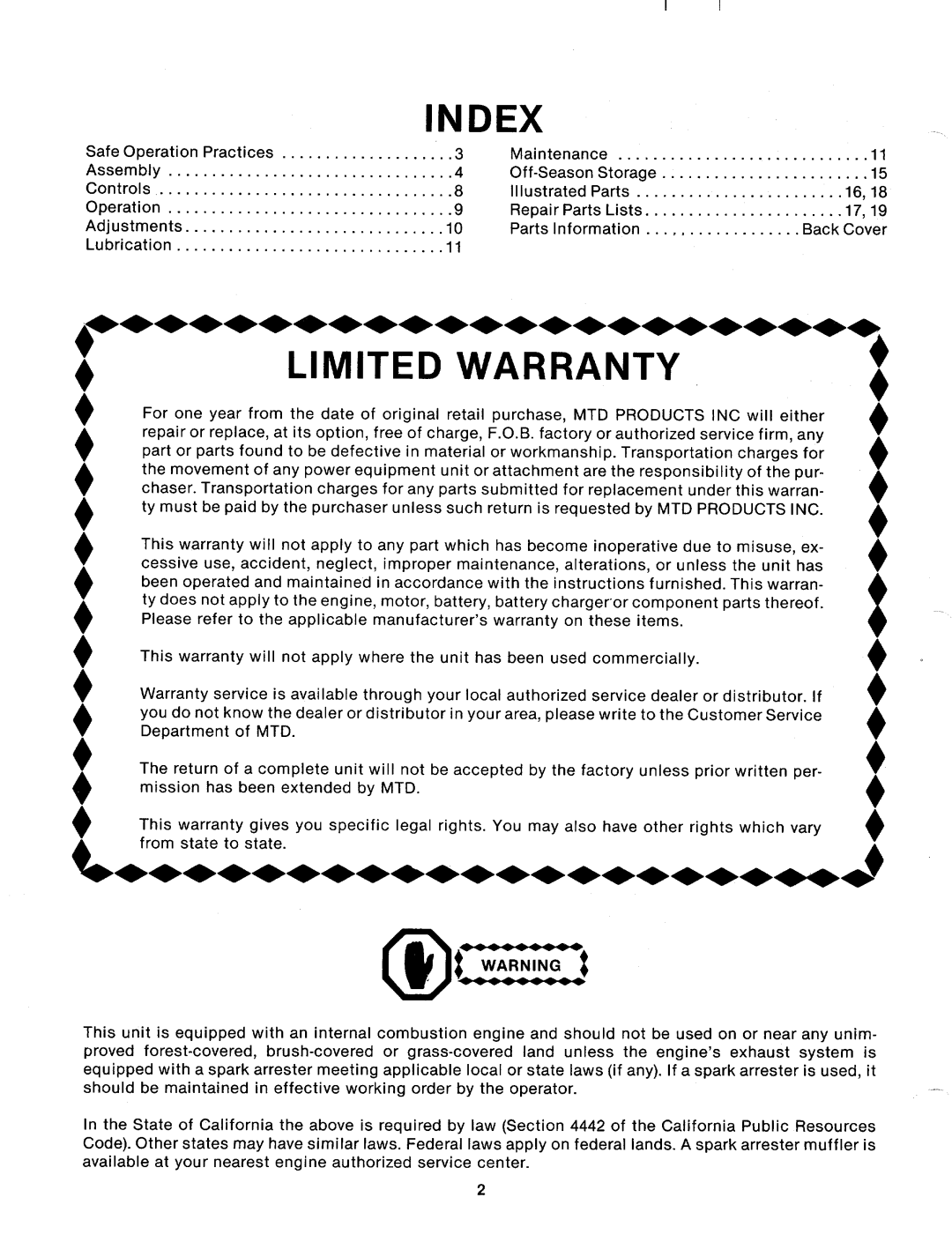 MTD 123-374A manual 