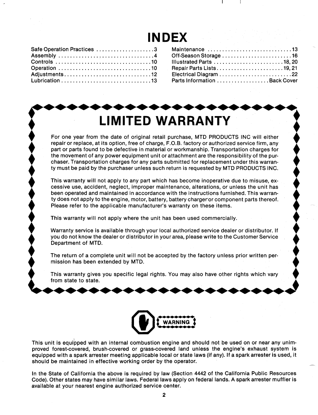 MTD 123-376A manual 