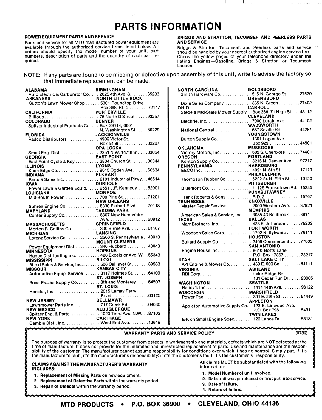 MTD 123-376A manual 