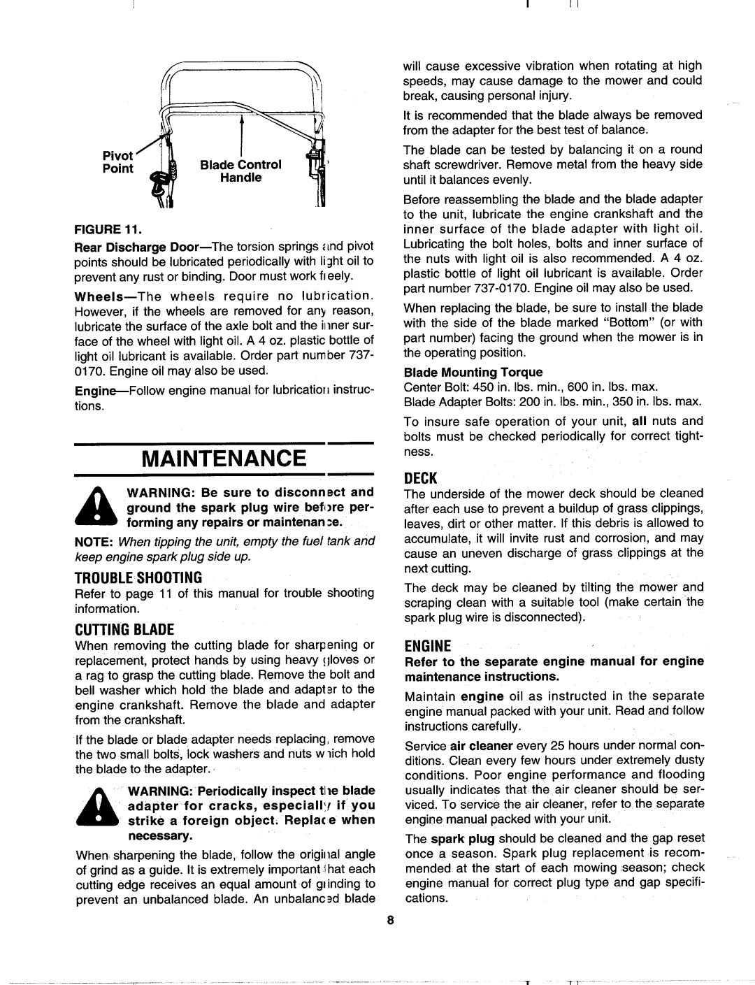 MTD 123-440A000, 123-458F000 manual 