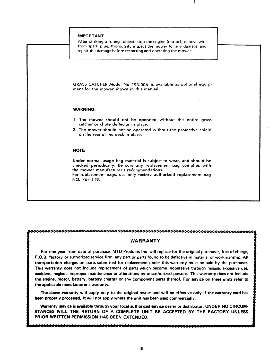 MTD 123-640 manual 