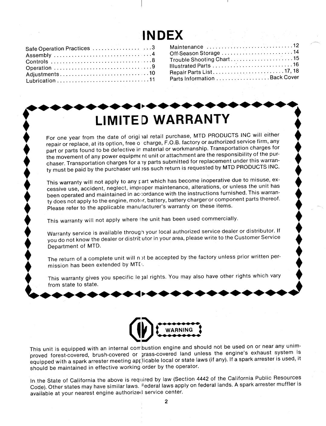 MTD 124-224-000 manual 