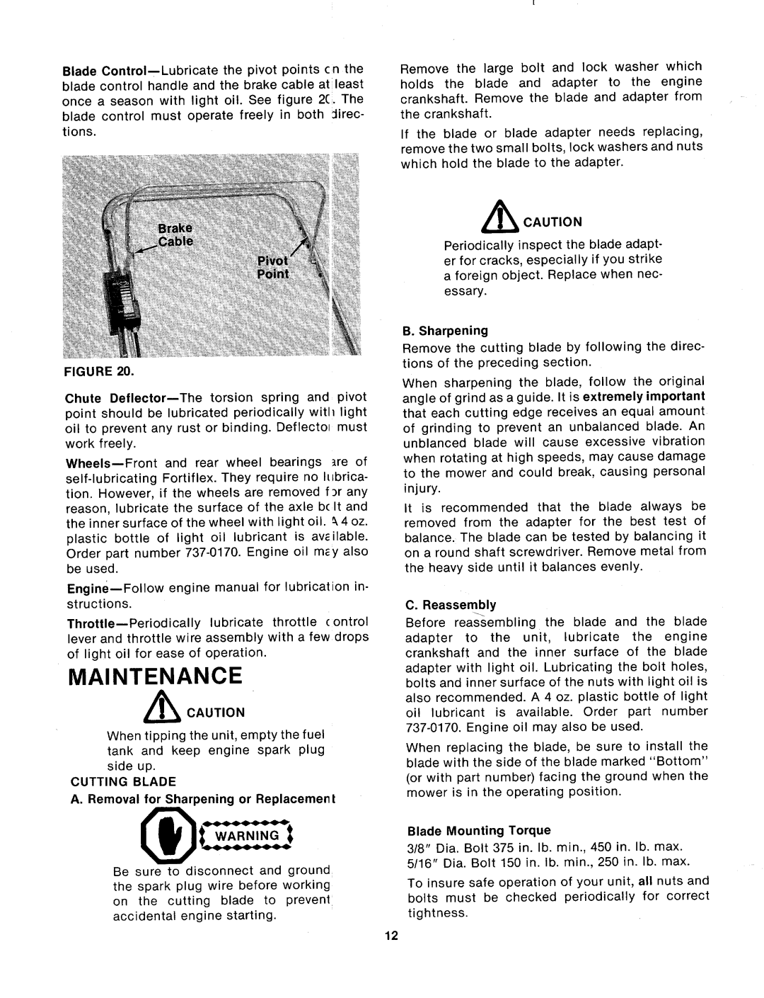 MTD 124-260-000, 124-262-000 manual 