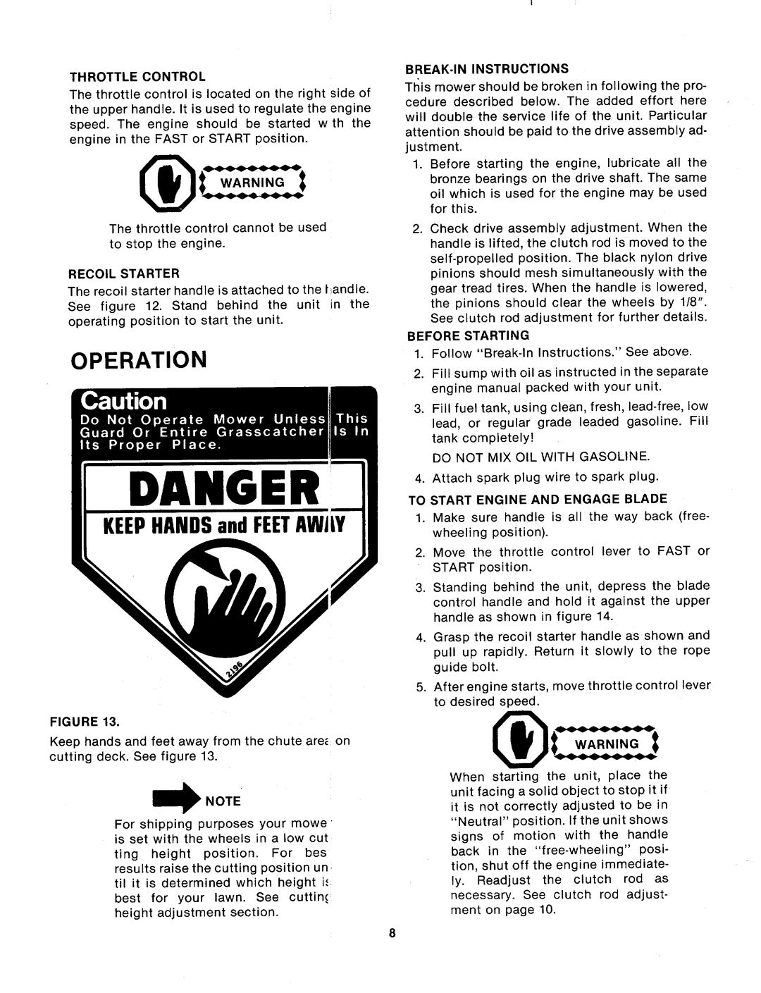 MTD 124-260-000, 124-262-000 manual 