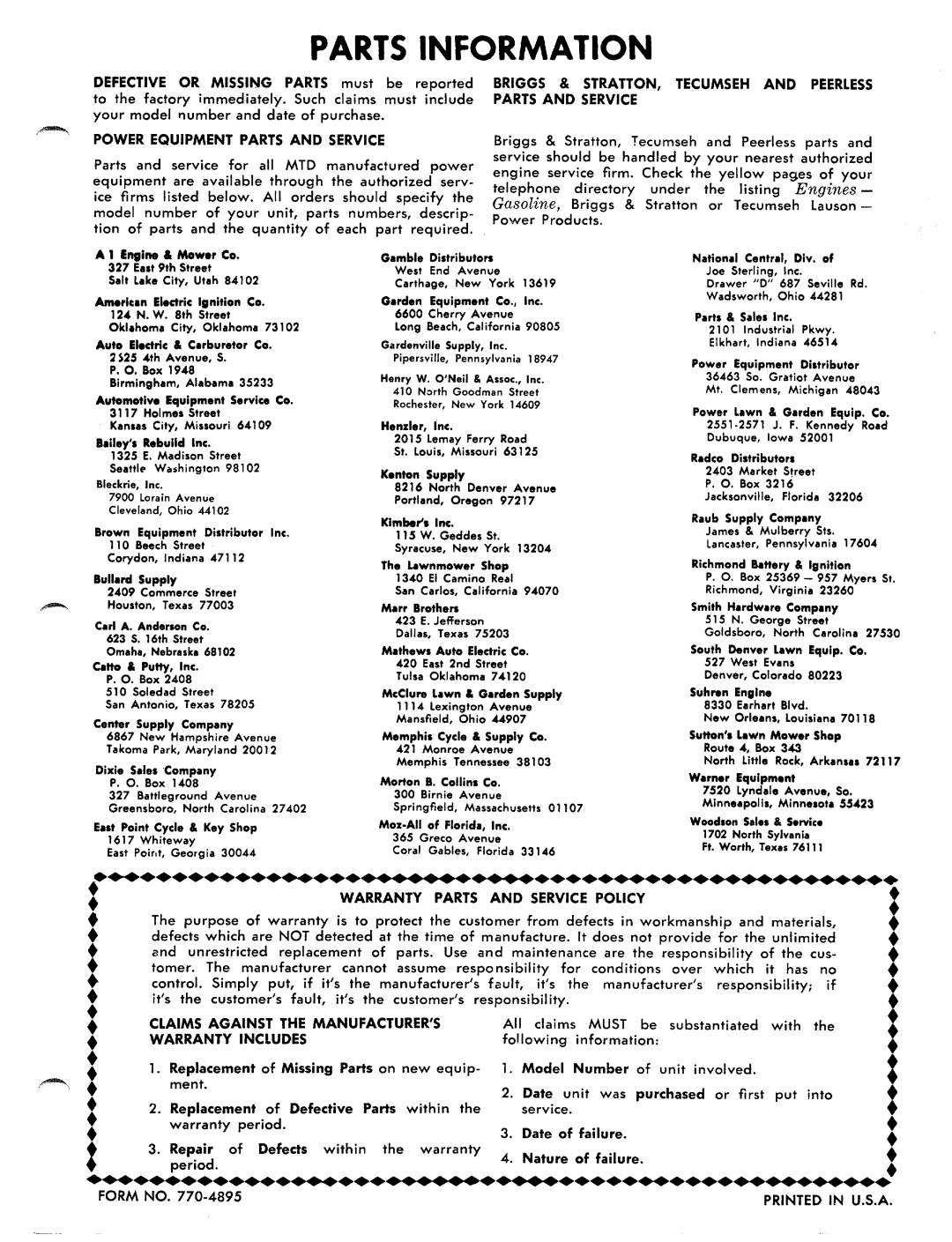 MTD 124-270A manual 