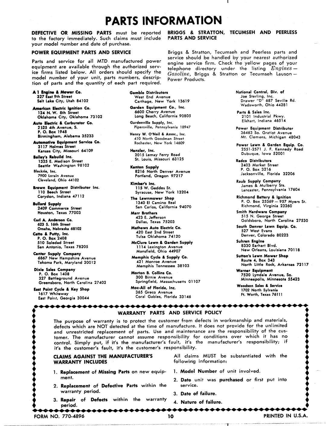 MTD 124-280A manual 