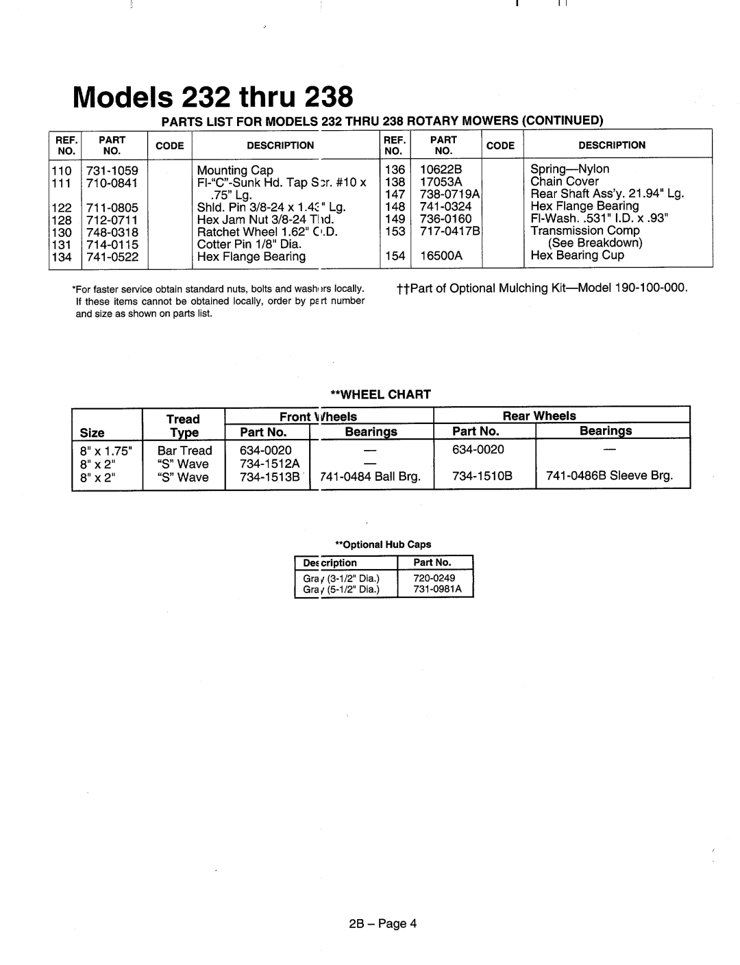 MTD 124-232A000 thru 124-238H000, 124-265D000, 124-280B000 thru 124-281C000, 124-280B000, 124-281C000 manual 