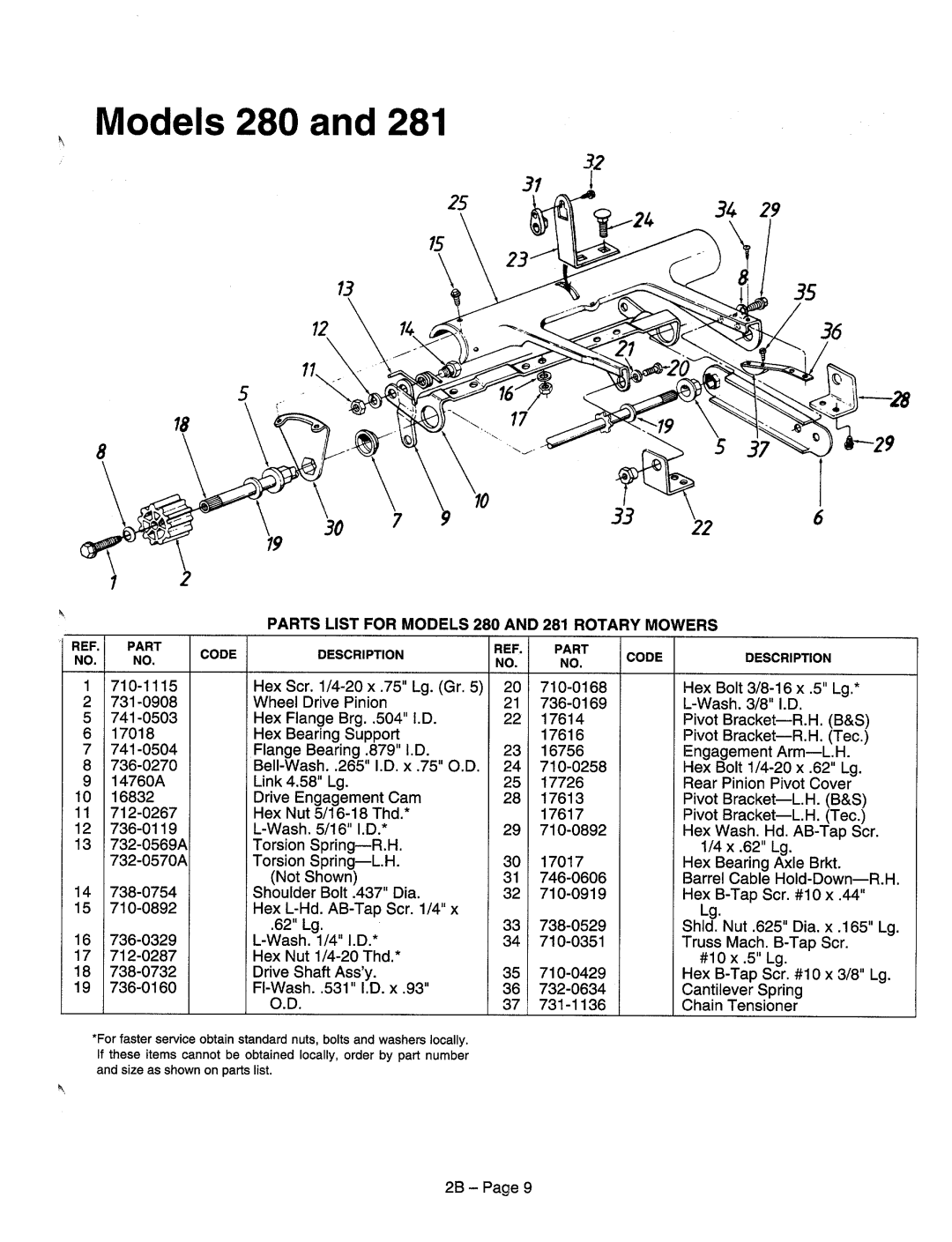 MTD 124-232A000 thru 124-238H000, 124-265D000, 124-280B000 thru 124-281C000, 124-280B000, 124-281C000 manual 