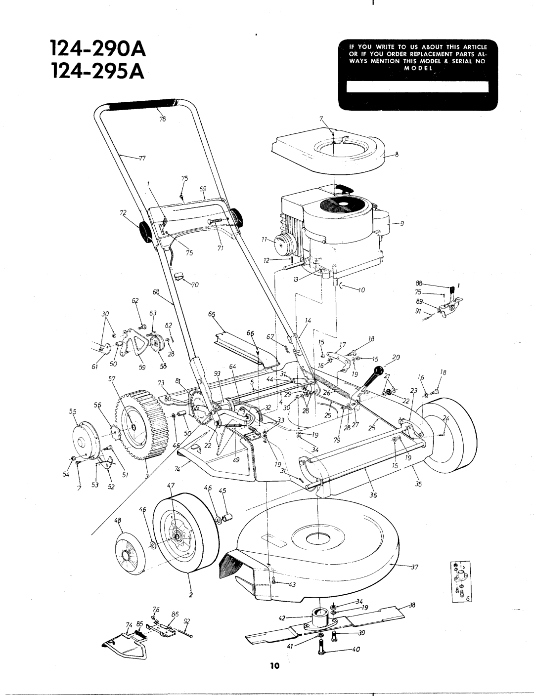 MTD 124-295A, 124-290A, 124 290A manual 