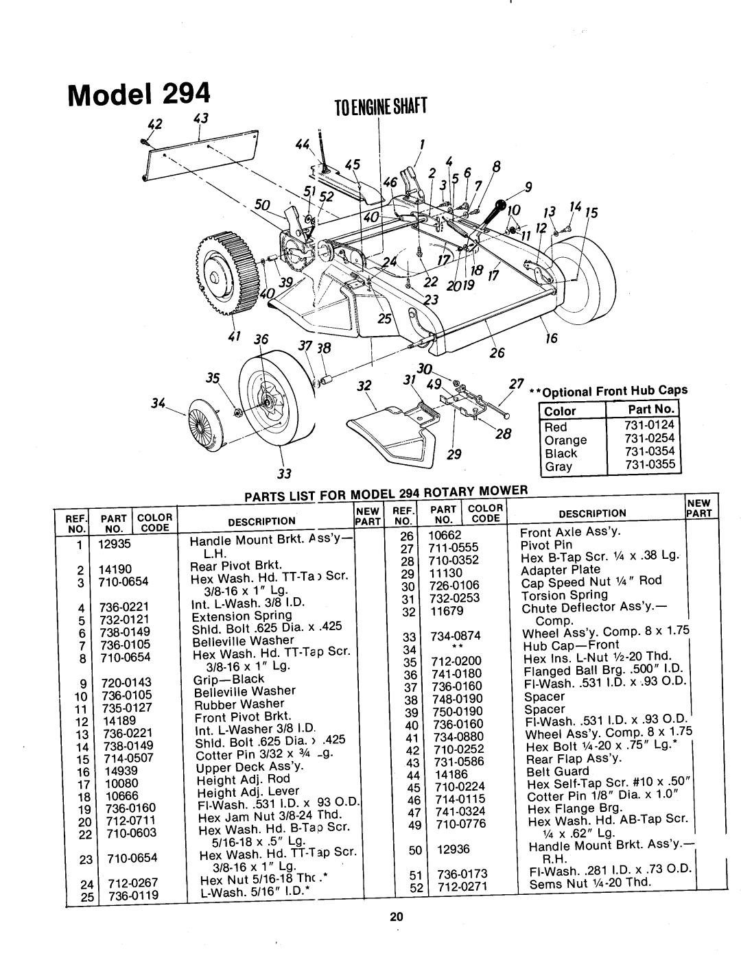 MTD 124-294-000 manual 