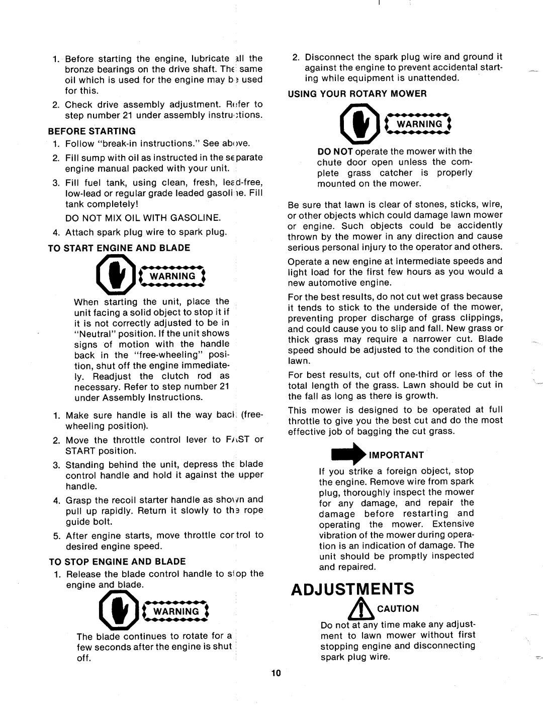 MTD 124-320-000 manual 