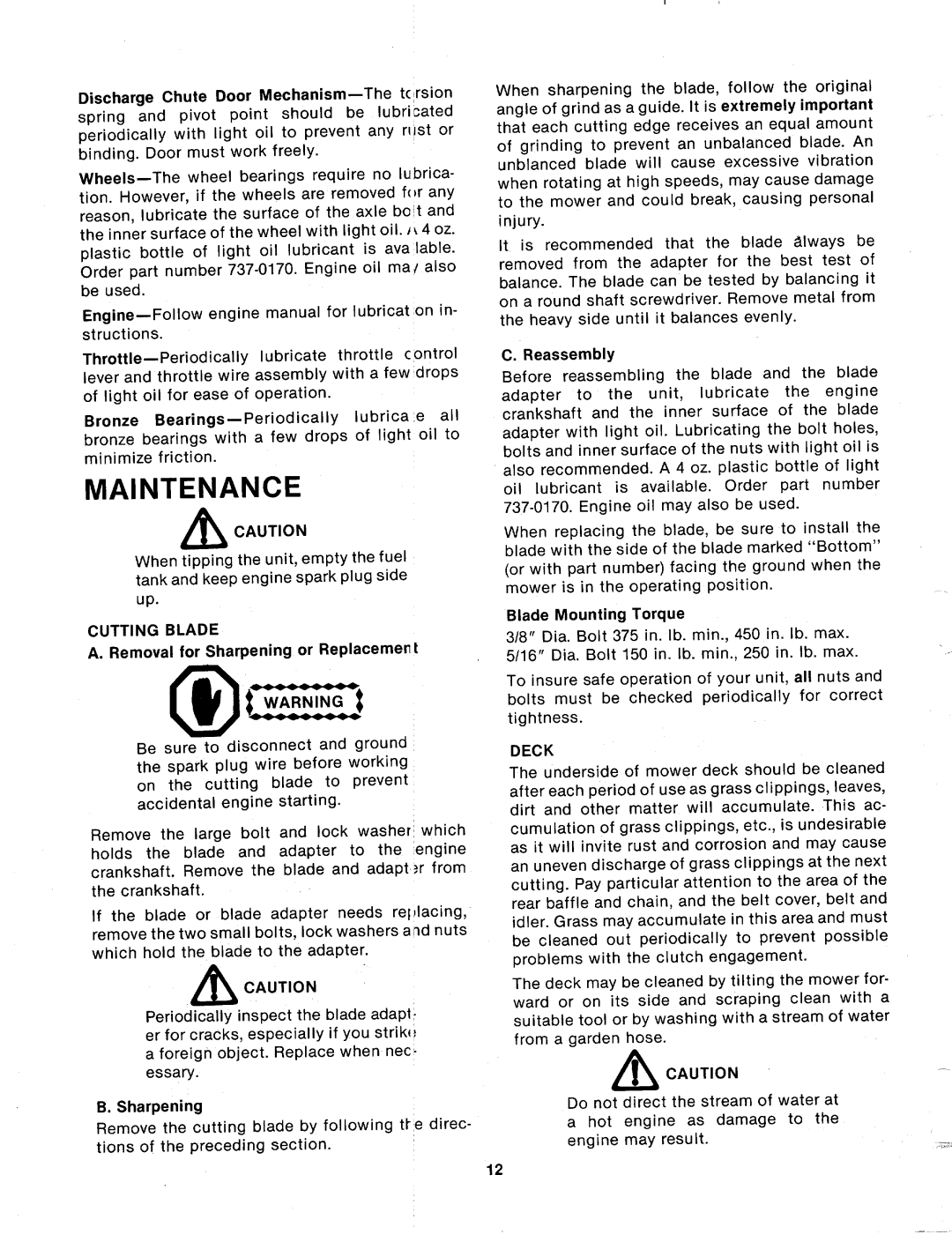 MTD 124-320-000 manual 