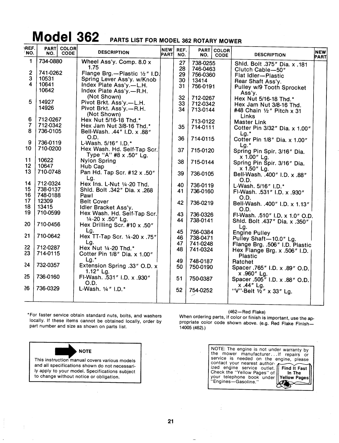 MTD 124-362-000 manual 