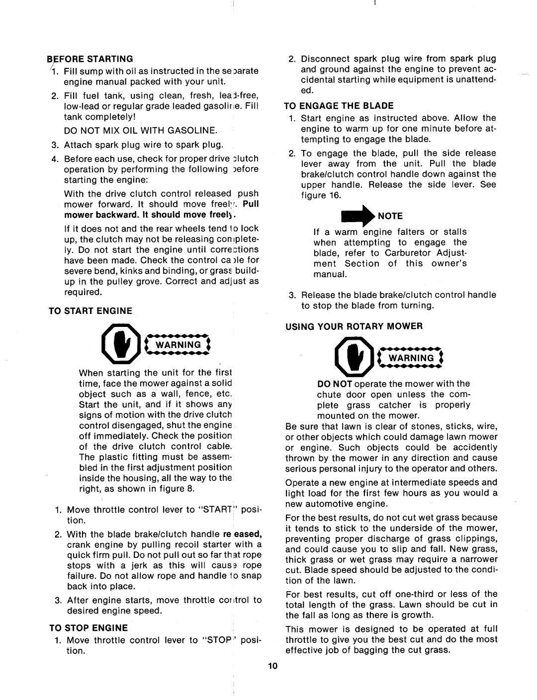 MTD 124-364-000 manual 