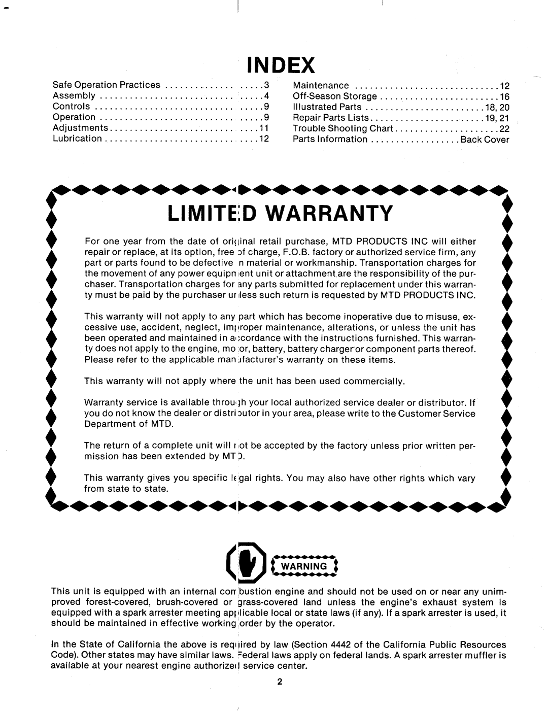 MTD 124-364-000 manual 