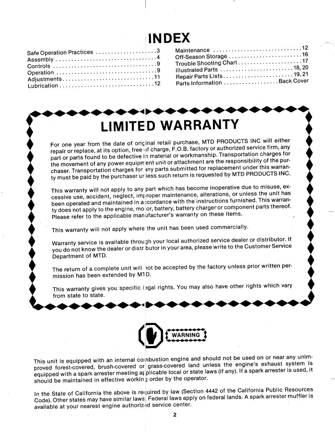 MTD 124-374-000 manual 