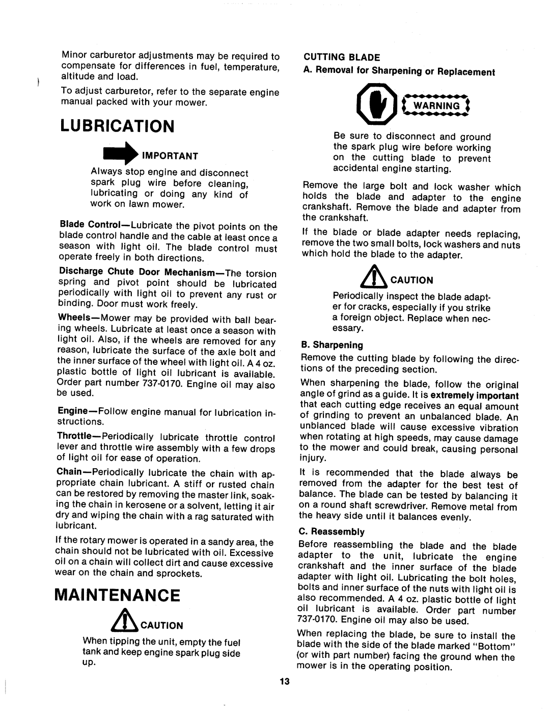 MTD 124-376-000 manual 