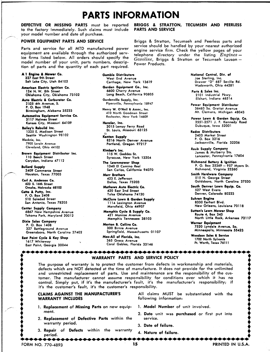 MTD 124-550A manual 