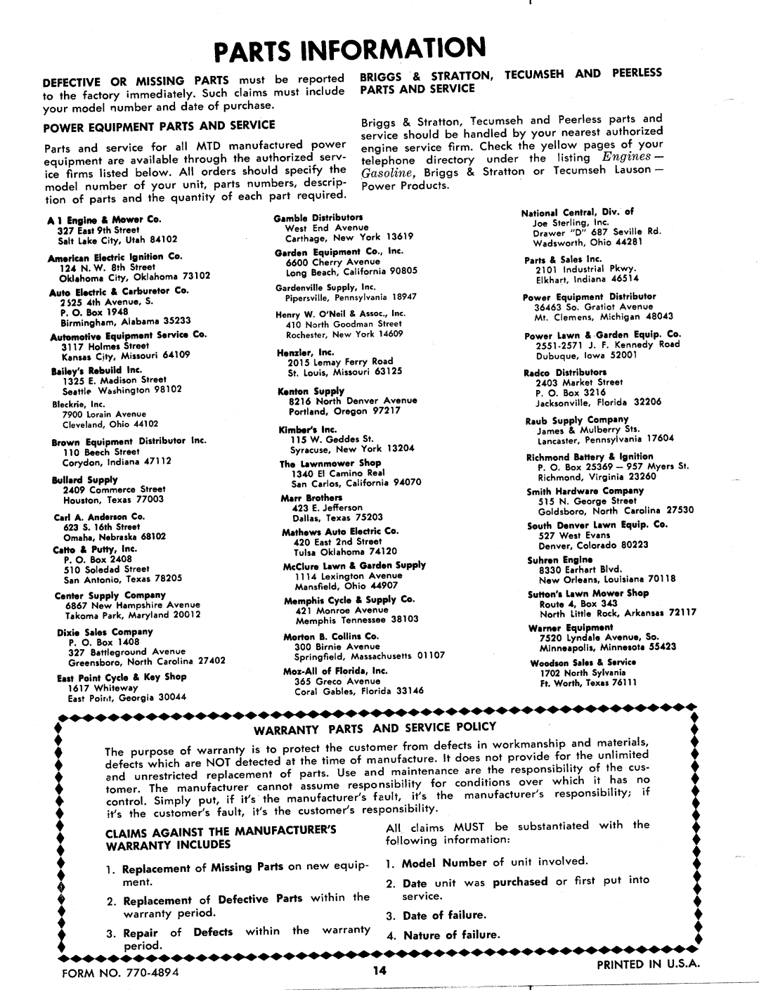 MTD 124-570A manual 