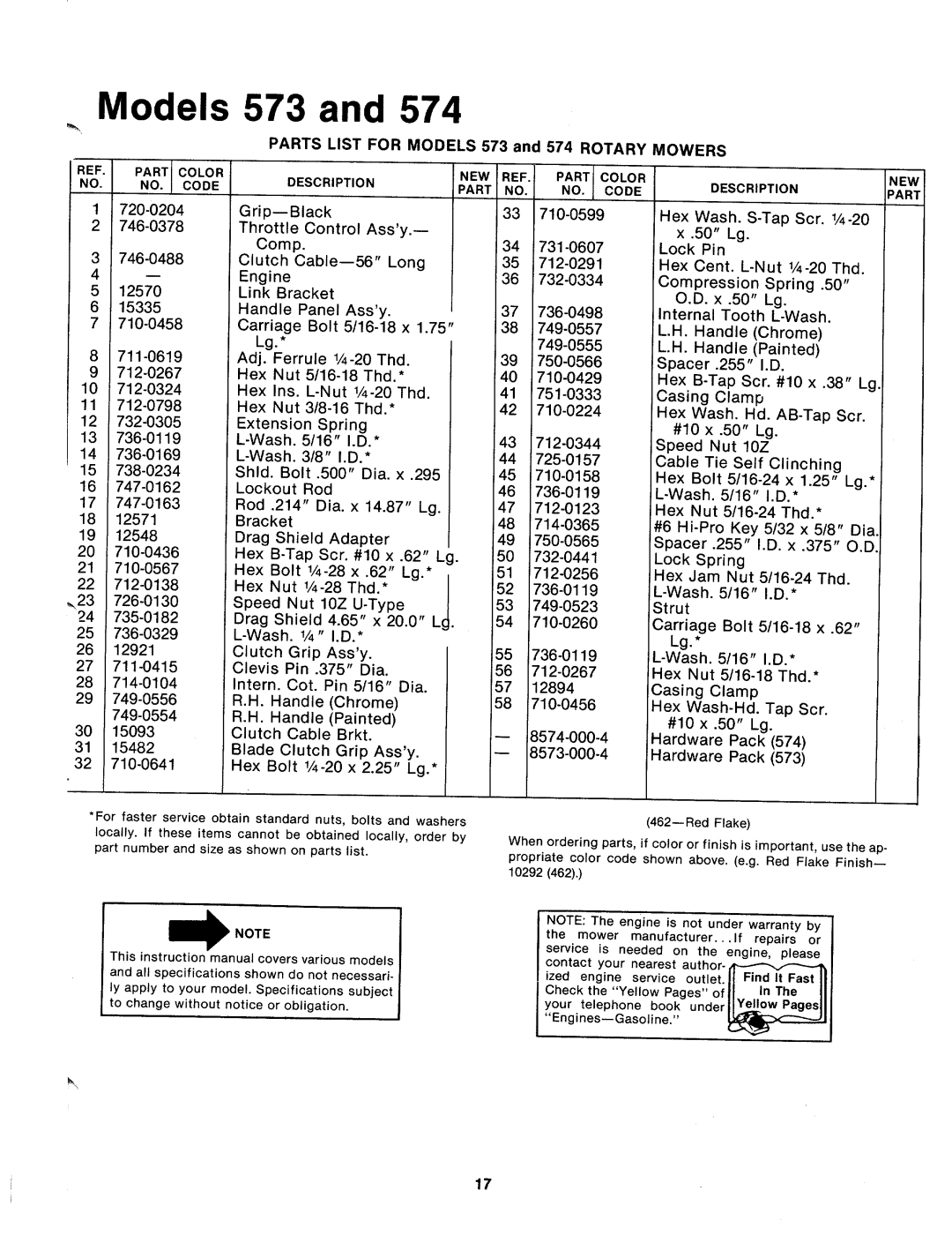 MTD 124-574-000, 124-573-000 manual 