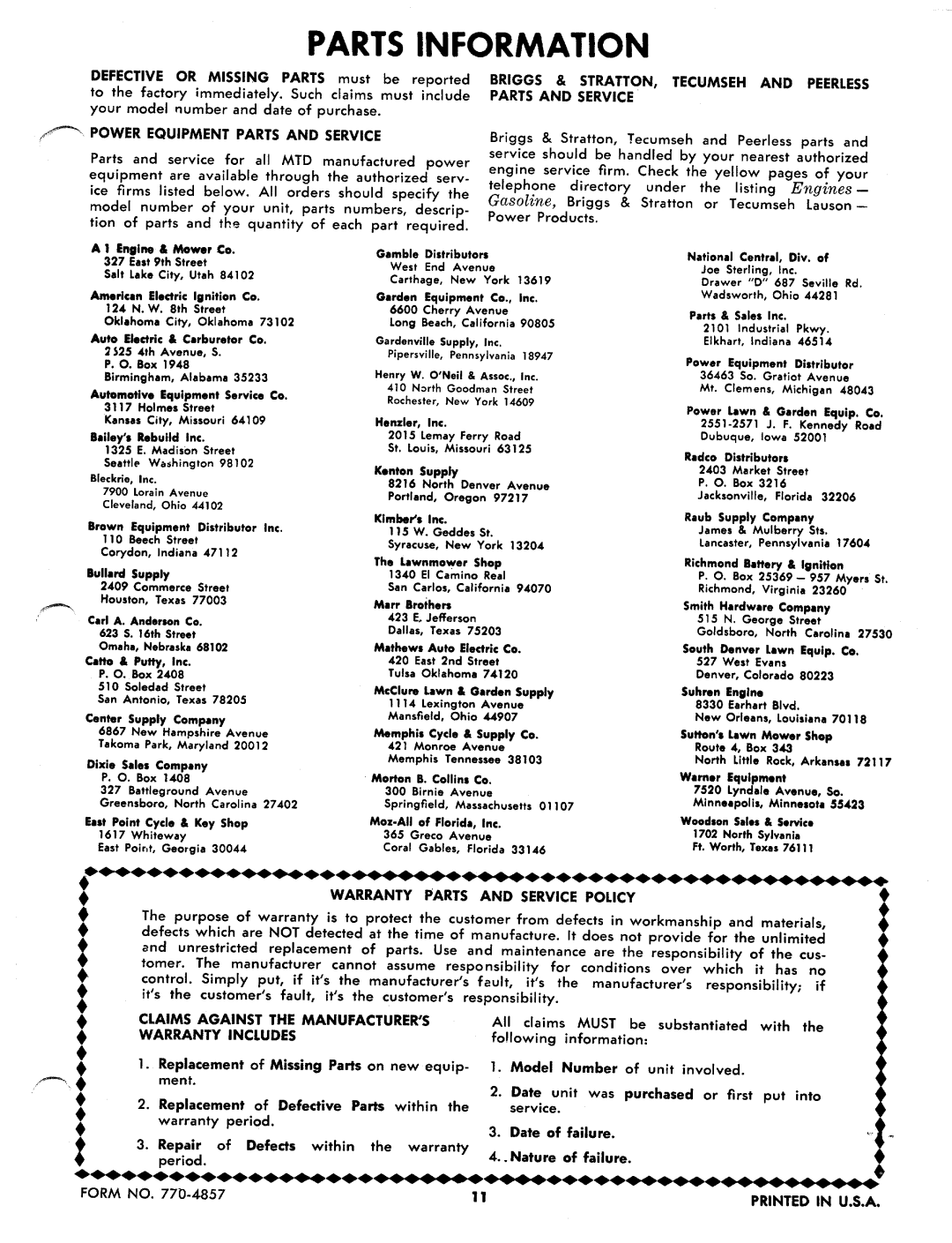 MTD 124-640A manual 