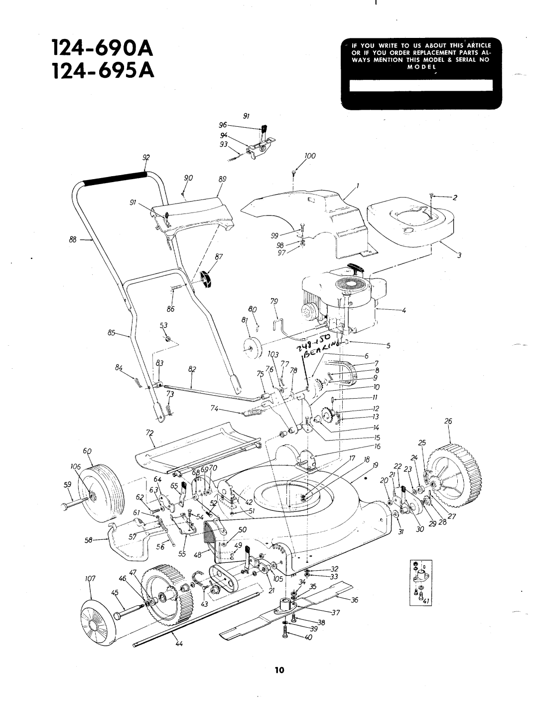 MTD 124-695A, 124-690A manual 