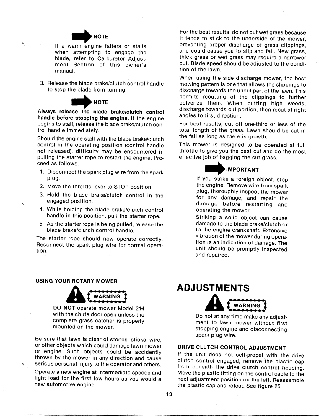 MTD 125-204-000, 125-214-000 manual 