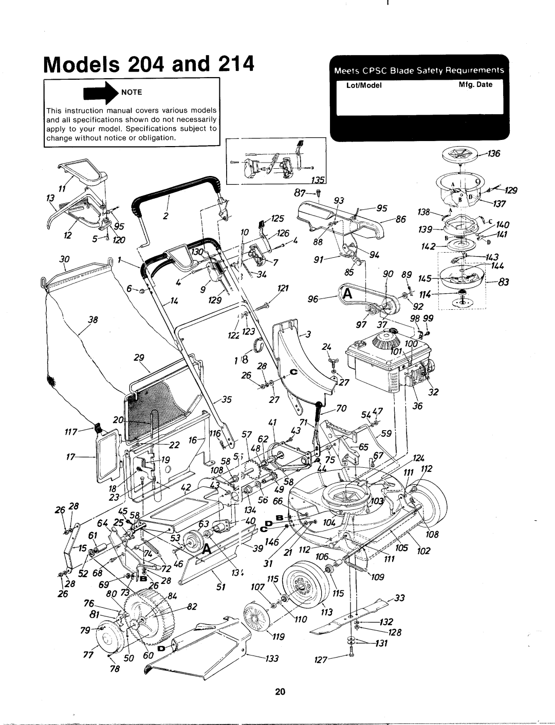 MTD 125-214-000, 125-204-000 manual 