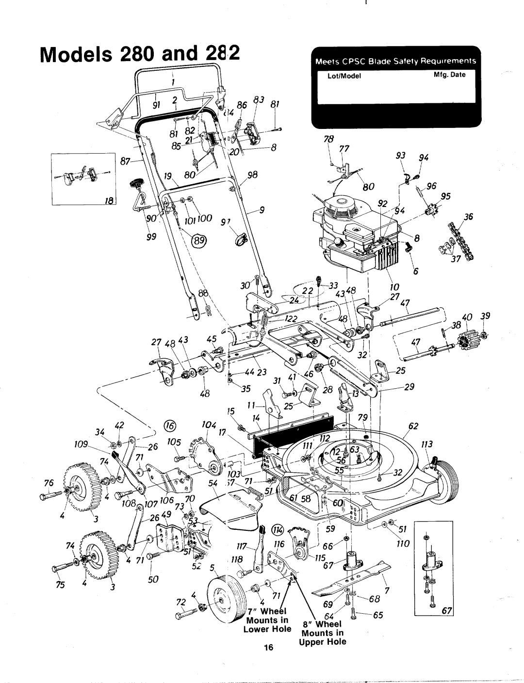 MTD 125-282-000, 125-280-000 manual 