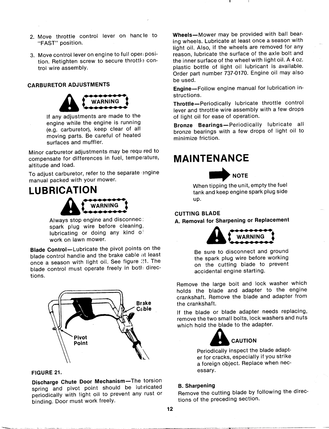 MTD 125-320-000, 125-322-000 manual 