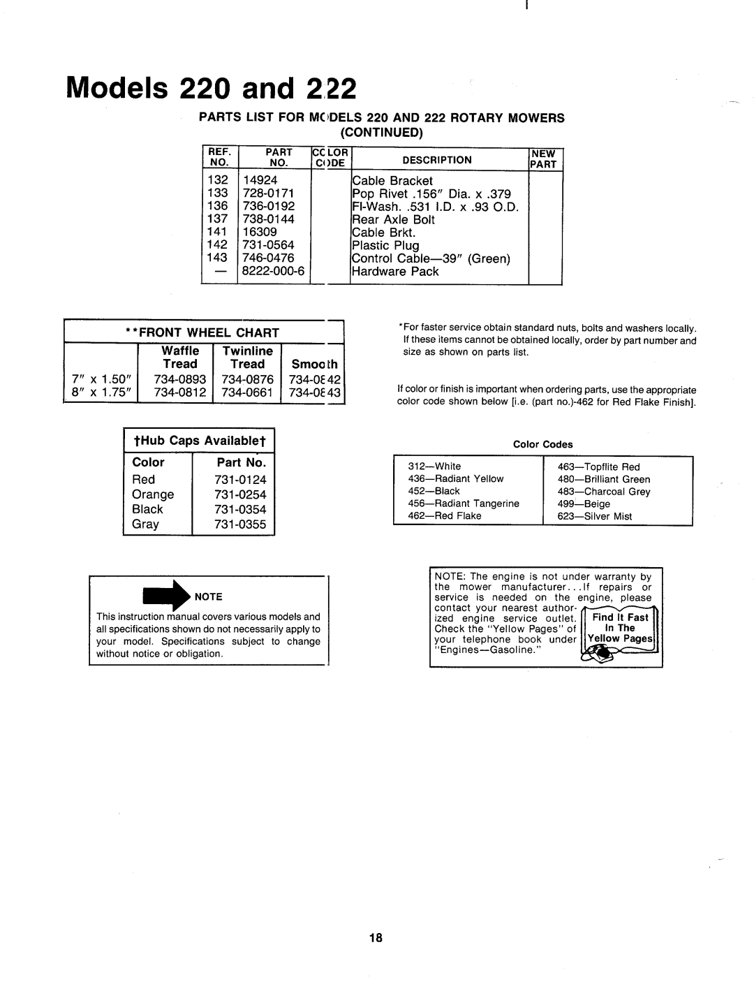 MTD 126-222-000, 126-220-000 manual 