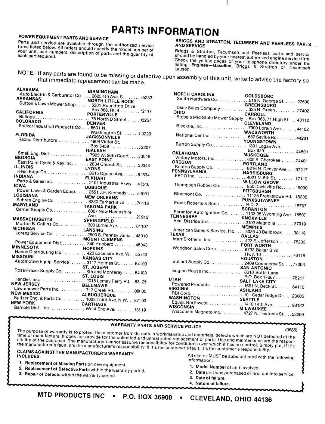 MTD 126-220-000, 126-222-000 manual 