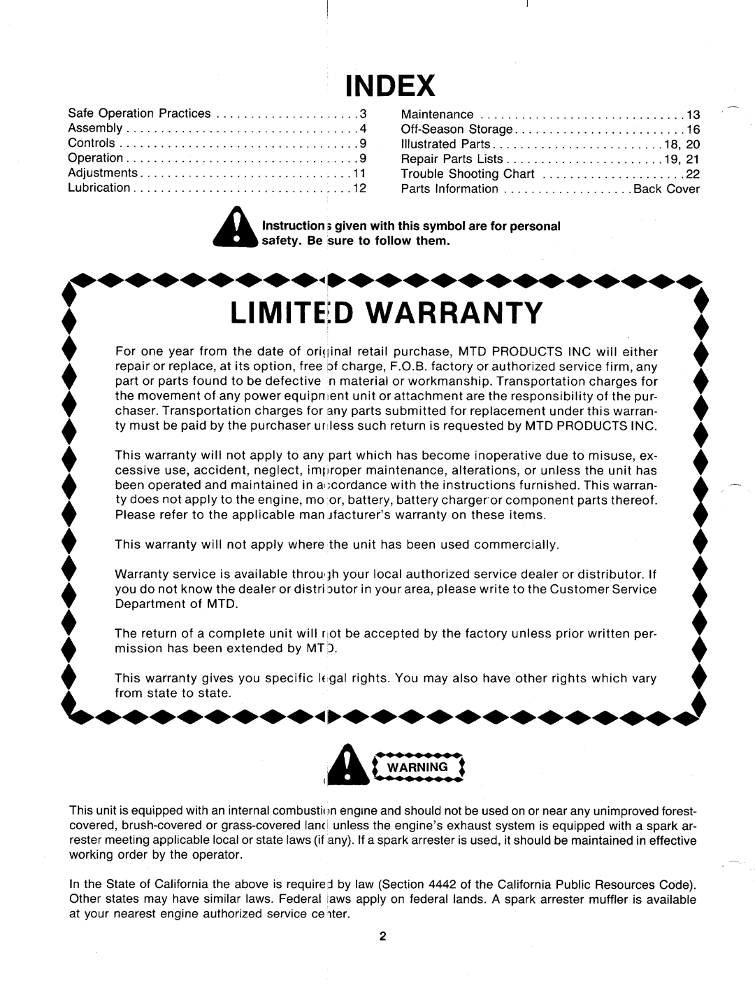 MTD 126-366-000 manual 