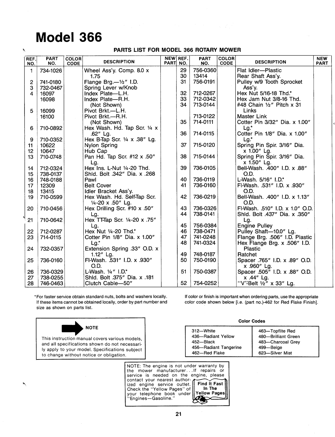 MTD 126-366-000 manual 