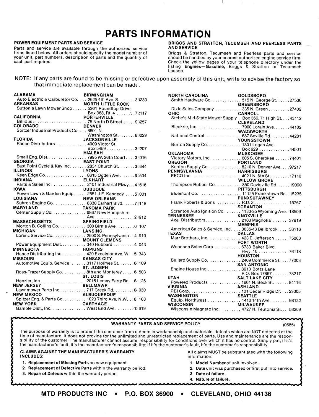 MTD 126-366-000 manual 