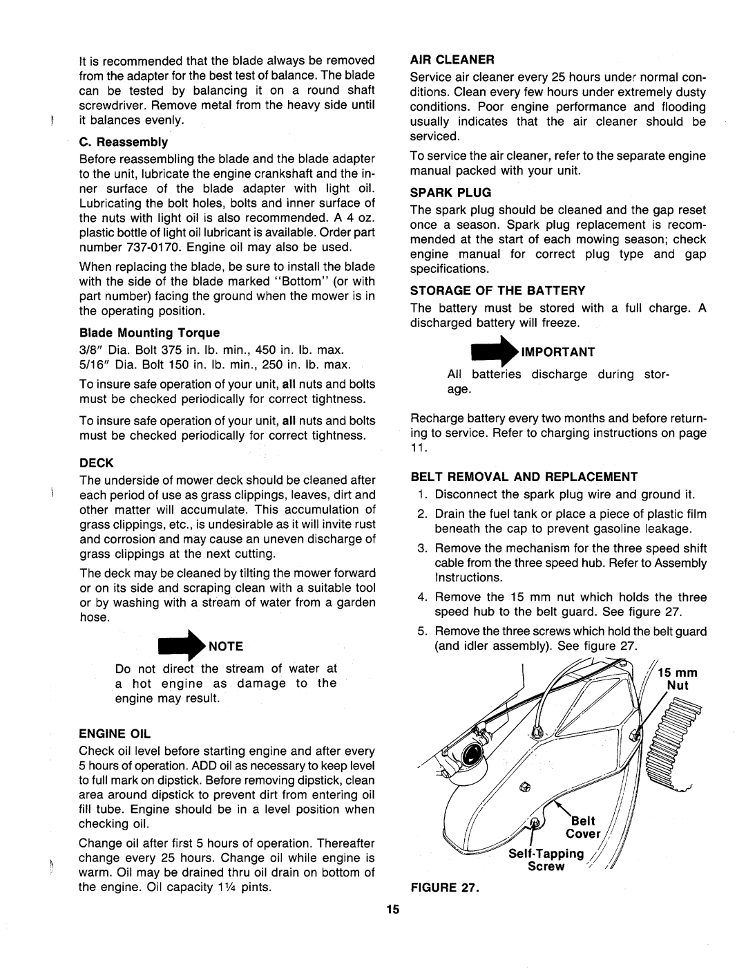 MTD 126-367-000 manual 