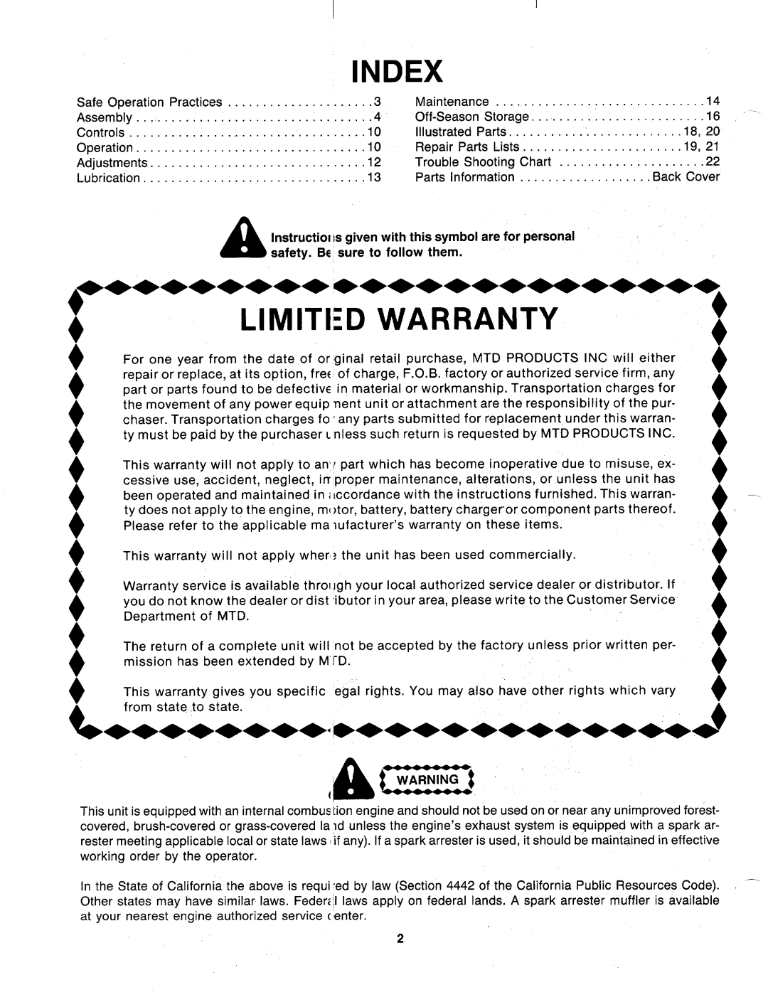 MTD 126-367-000 manual 