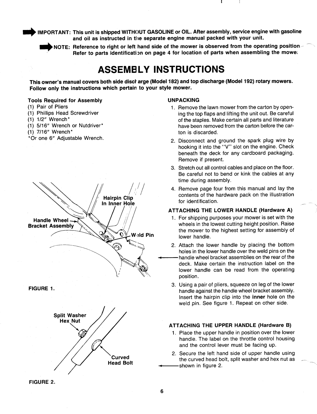 MTD 127-192-000, 127-182-000 manual 