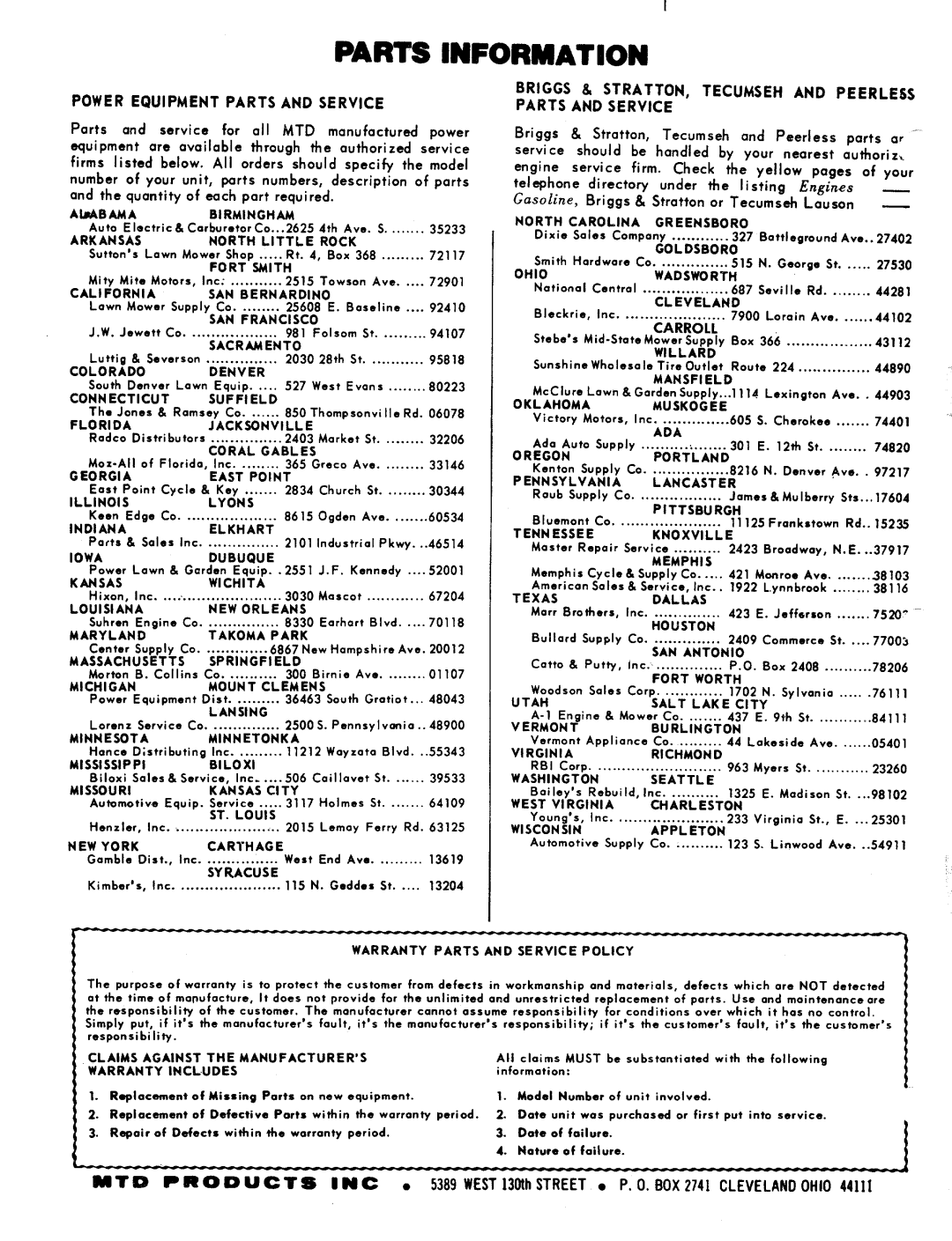 MTD 127-230A manual 