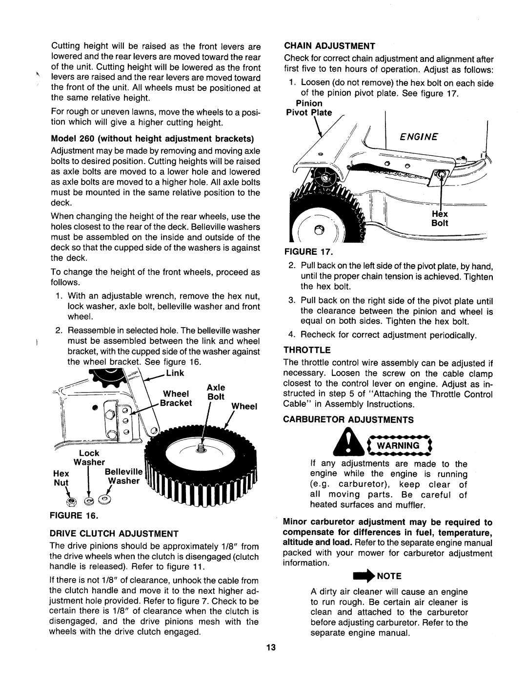 MTD 127-260-000, 127-262-000 manual 