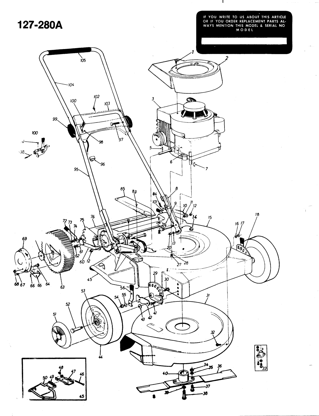 MTD 127-280A, 127-280-300 manual 