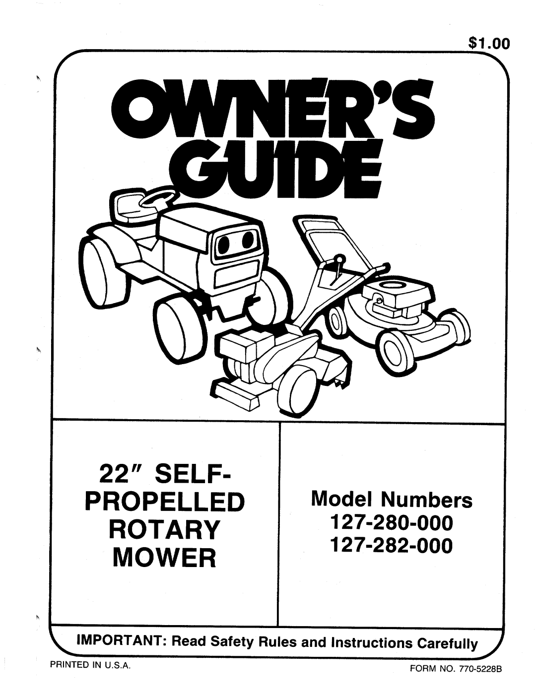 MTD 127-280-000, 127-282-000 manual 