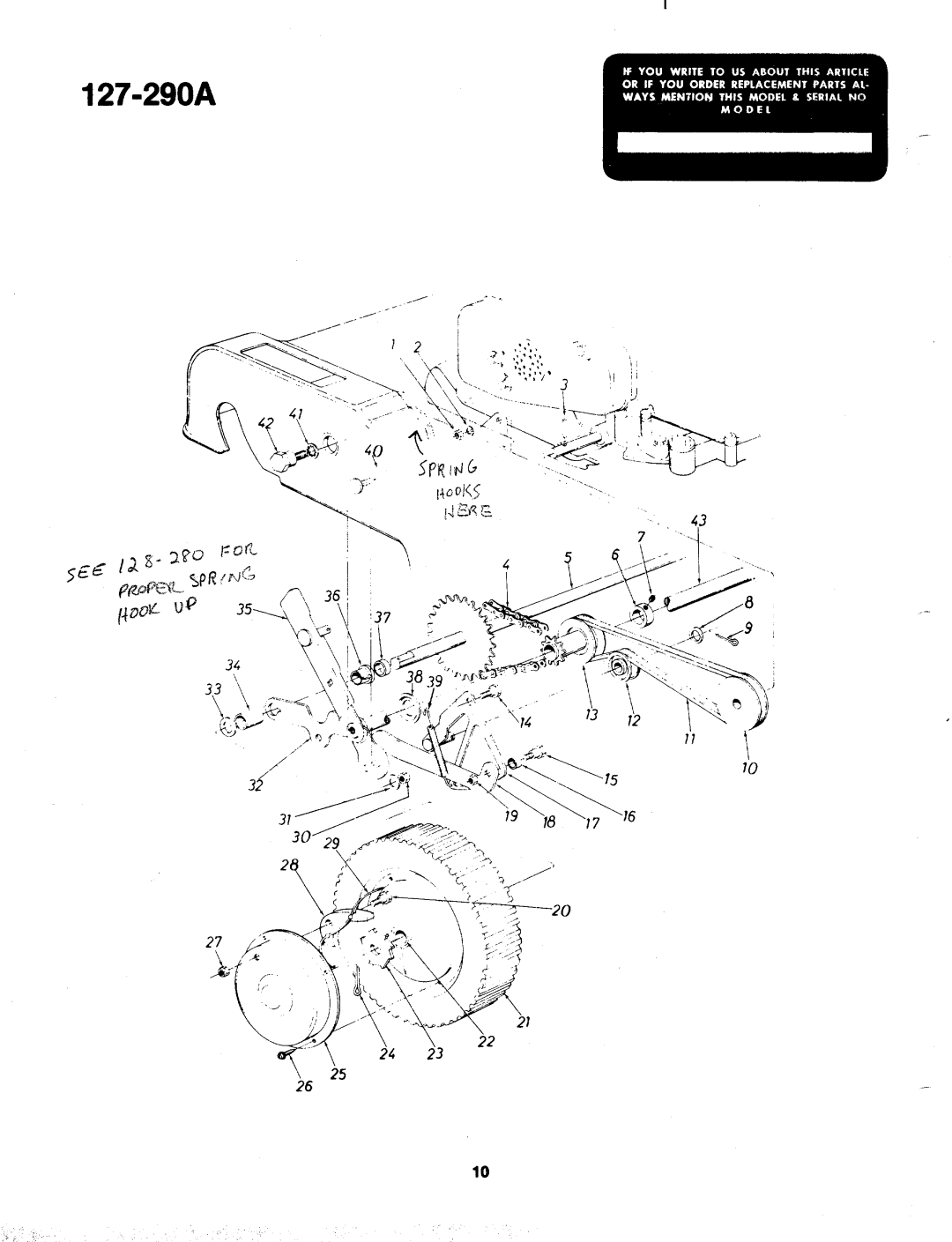 MTD 127-290A, 127-290-300 manual 