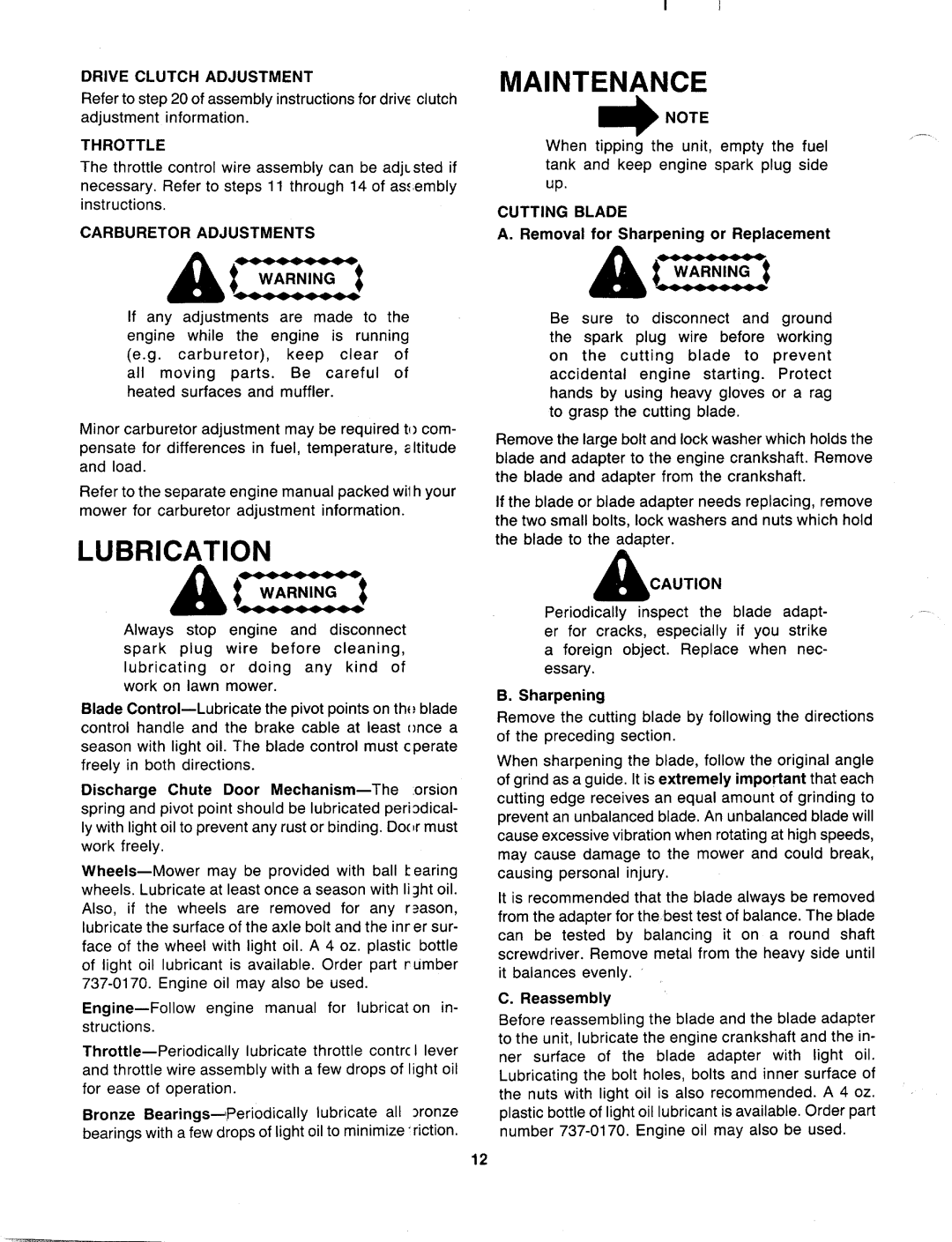 MTD 127-322-000 manual 